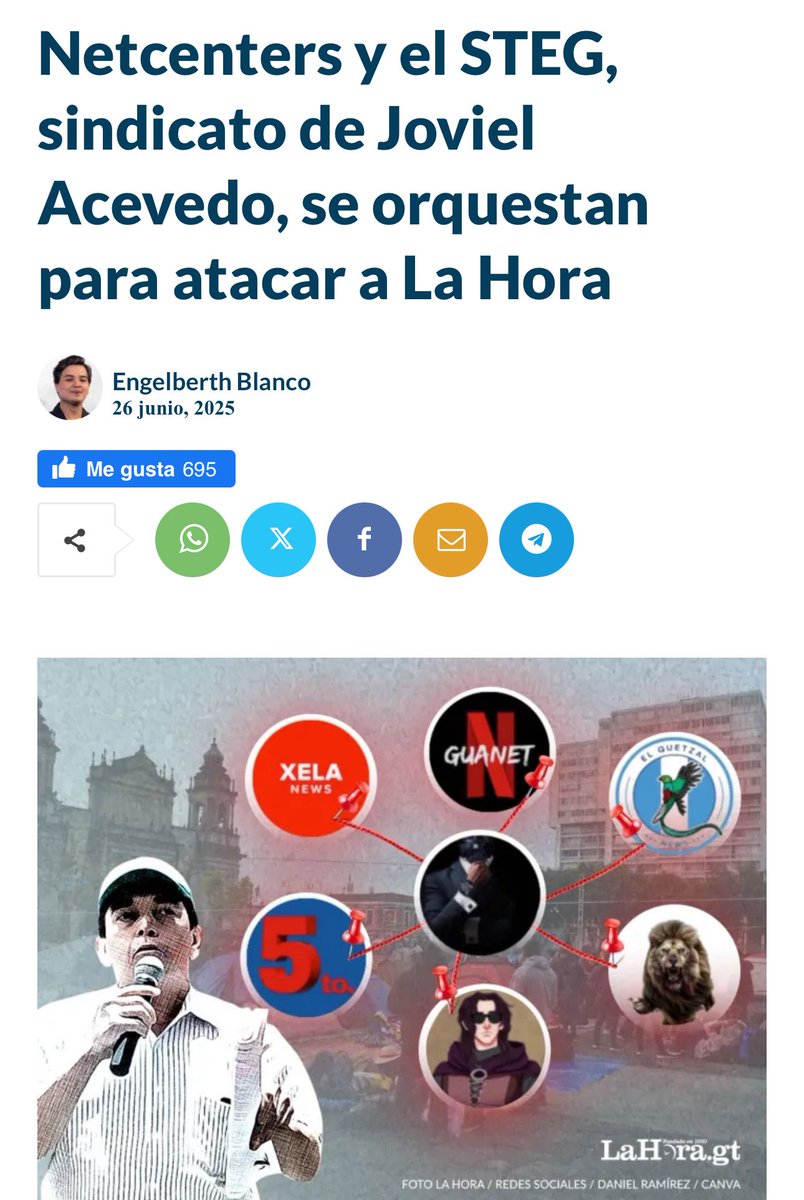 ยก๐ฌ๐ฒ๐, ๐ ๐ฎ๐๐๐ฒ๐ฟ! (@__dvader) on Twitter photo Estรก humilde cuenta, rechaza las acusaciones hechas por el medio de comunicaciรณn <a href="/lahoragt/">Diario La Hora</a>
โy me veo obligado a que el dรญa lunes a primera hora, interponga ante el <a href="/MPguatemala/">MP de Guatemala</a> la denuncia correspondiente en contra de este diario, por calumnia y difamaciรณn.
No nos callarรกn. Estรก humilde cuenta, rechaza las acusaciones hechas por el medio de comunicaciรณn <a href="/lahoragt/">Diario La Hora</a>
โy me veo obligado a que el dรญa lunes a primera hora, interponga ante el <a href="/MPguatemala/">MP de Guatemala</a> la denuncia correspondiente en contra de este diario, por calumnia y difamaciรณn.
No nos callarรกn.