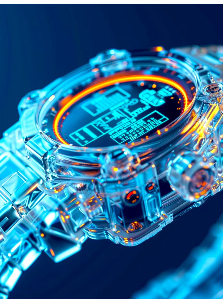 habib_byte's tweet photo. Futuristic digital watch made of transparent plastic with neon and futuristic elements, close-up of facial details, display holographic data visualization and diagrams

#DailyShare #MidjourneyKeywords #MidjourneySpells #FutureTech #Watches #InfinitePossibilities https://t.co/uS9cuQijlg