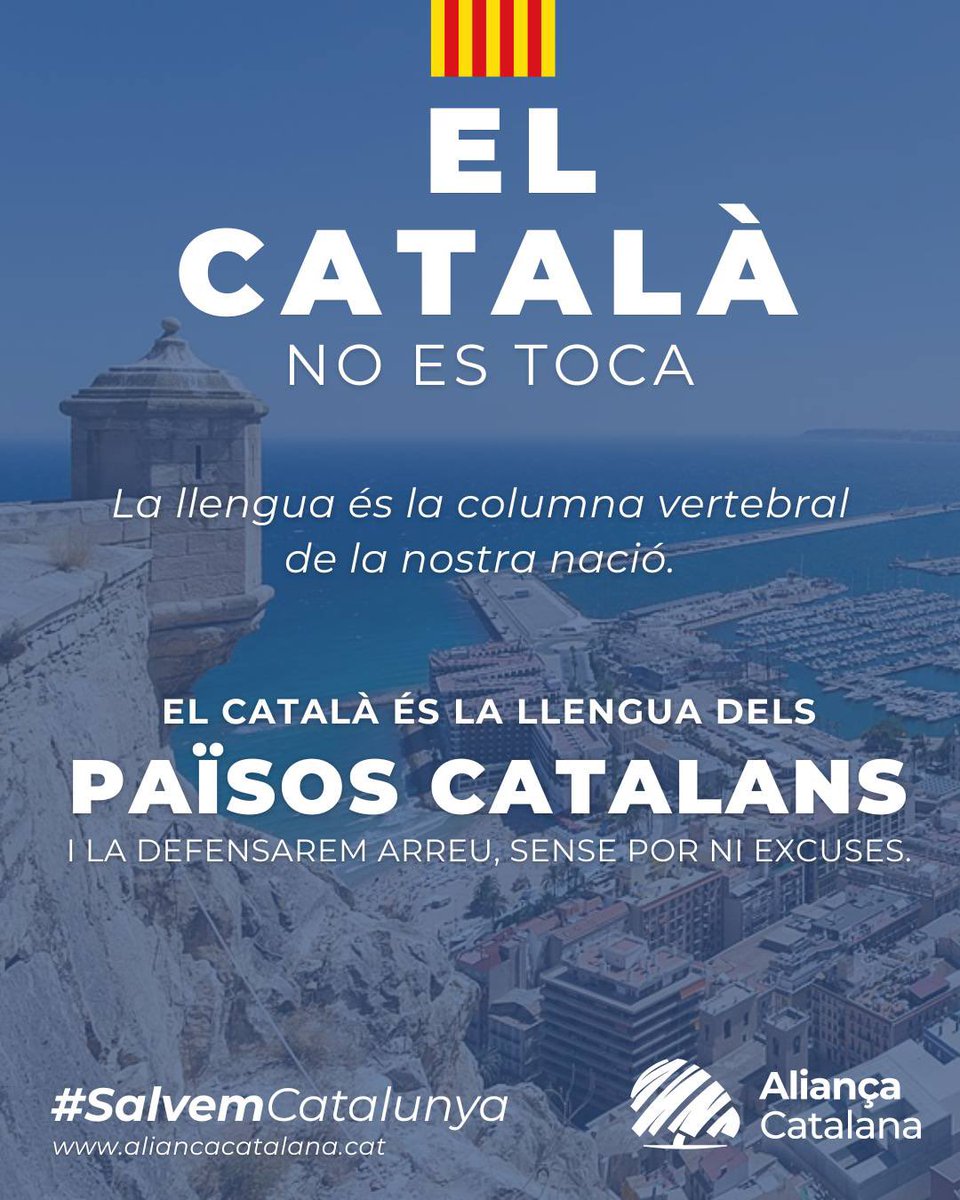 A Alacant ja fan el que voldrien fer arreu dels Països Catalans: esborrar la nostra llengua per exterminar-nos com a poble. El PP i VOX no ho dissimulen. Aliança Catalana, en canvi, tornarà al català la dignitat de llengua nacional que li pertoca!

#SalvemElCatalà