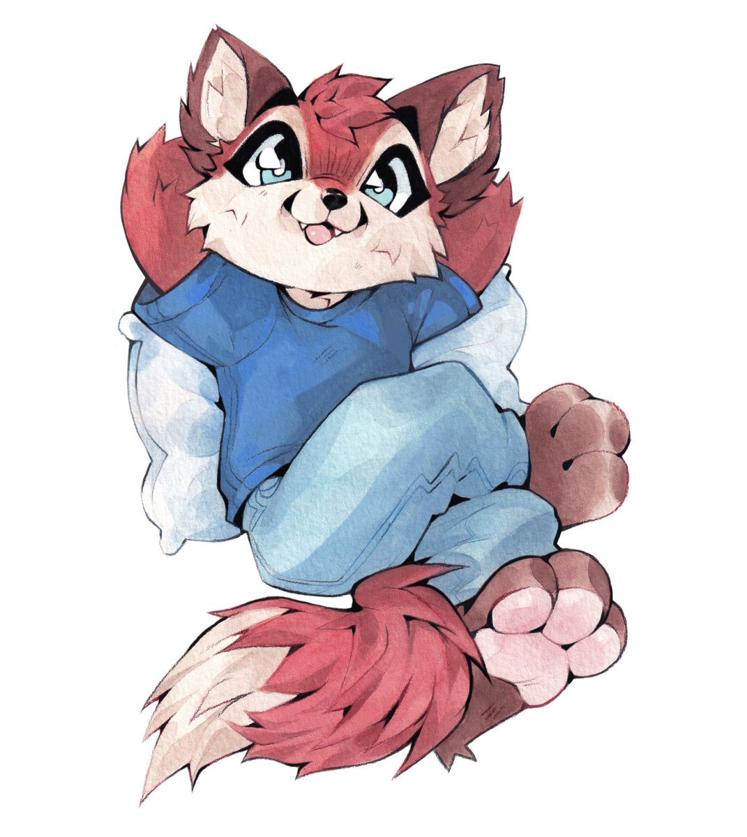hoodiedogs_'s tweet image. full color watercolor for adamium!! really cute character, this was a joy to work on 💖 thank you so much again!