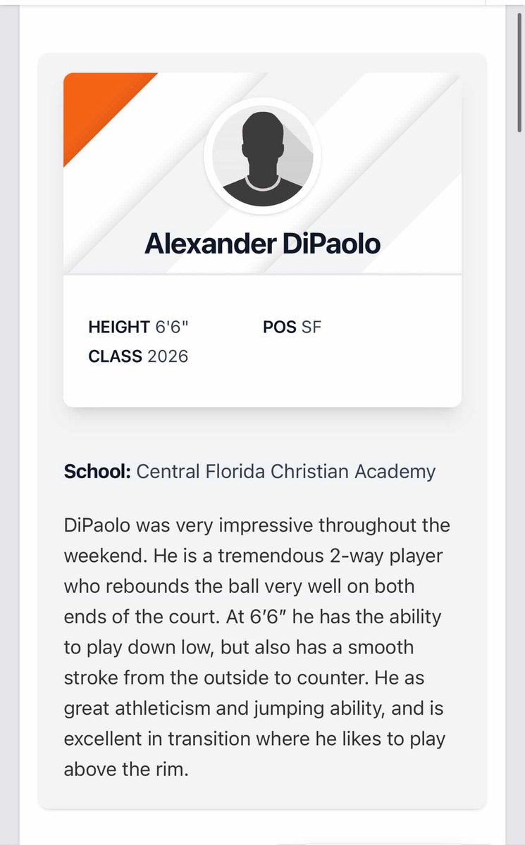 alexdipaolo8's tweet image. Thank you @prephoopsfl for the recognition last weekend at the @FABCHoops live period! @cfcahoops @CoachABSettles