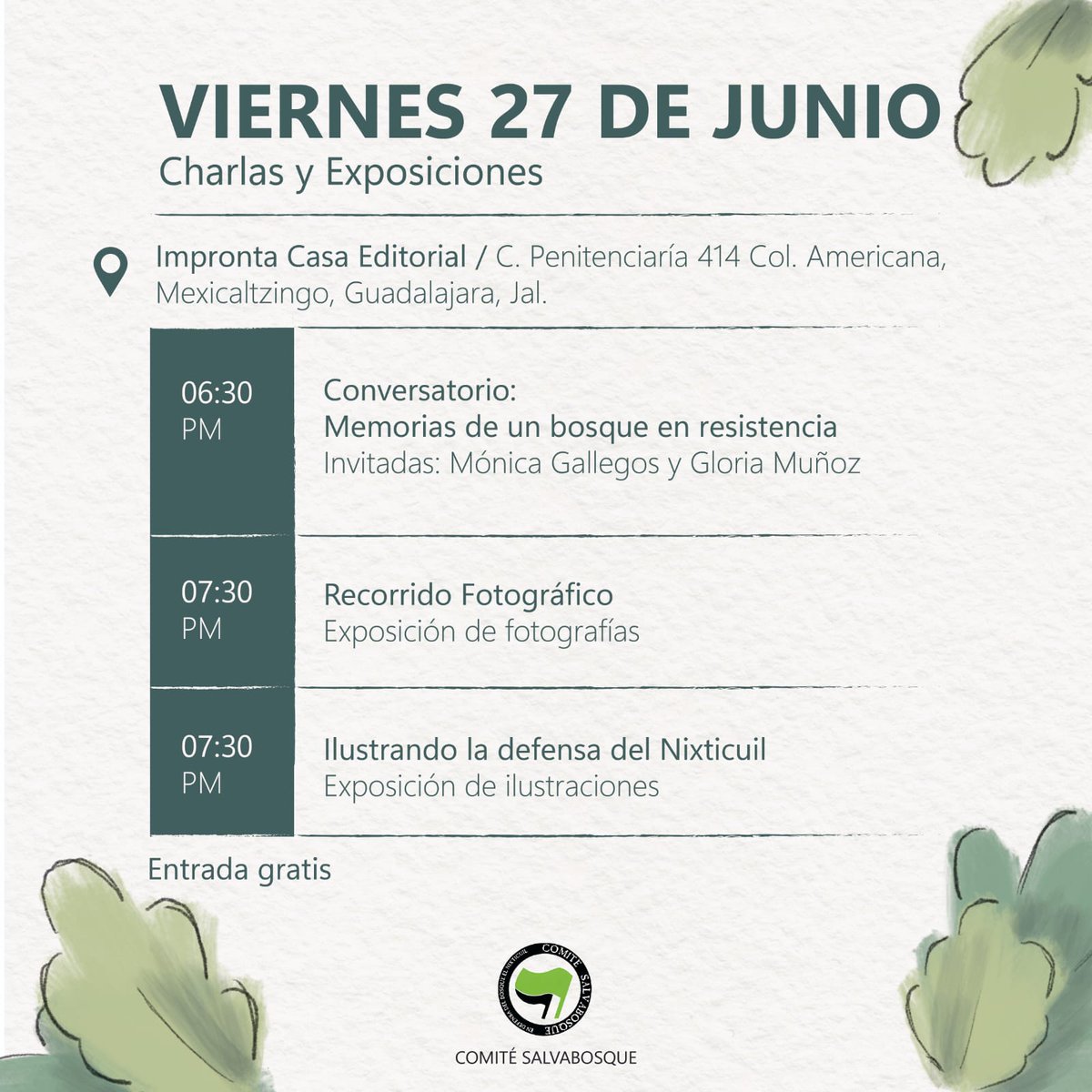 Nos vemos en un ratito! En #Impronta Casa Editorial / Penitenciaria #414 Col. Americana. Estamos felices de verlxs, de poder platicar con Mónica Gallegos Ramírez y Gloria Muñoz Ramírez🖤💜