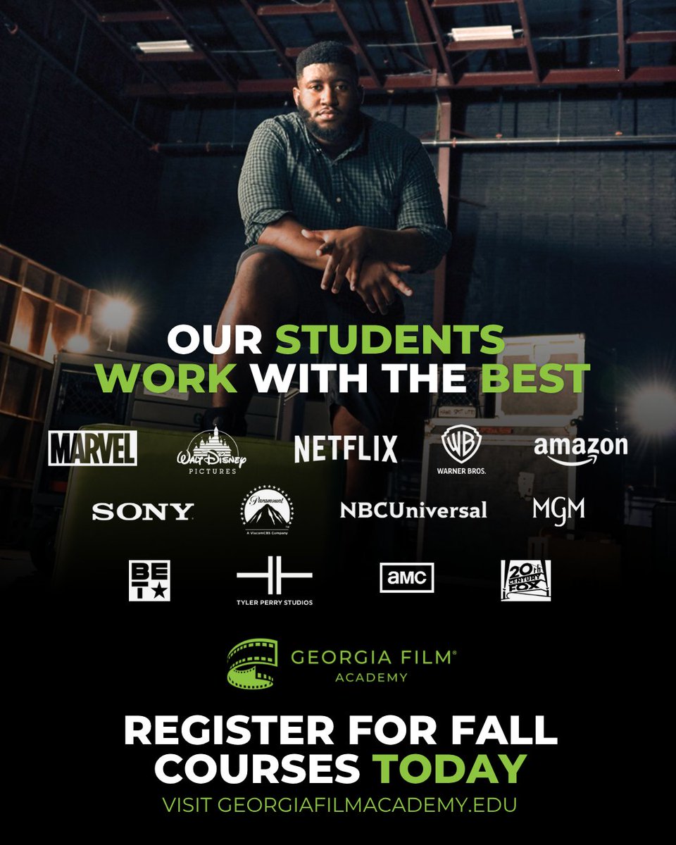 Ready to take your passion for film, TV or digital media to the next level? Fall registration is still open for GFA courses across Georgia!
Whether you’re interested in editing, production or post-production, there’s a class for you. Register now: georgiafilmacademy.edu/academics/cour… #GFA