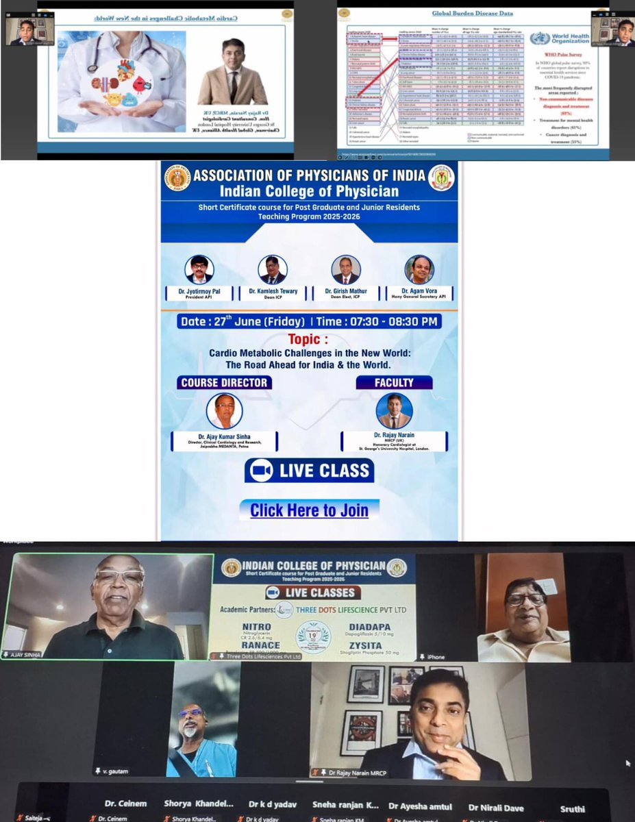 GhaHealth's tweet image. Great to address the Certificate Course of PG Doctors & Junior Residents across #India ๐ฎ๐ณ on :
Cardio Metabolic Challenges in the New World: The Road Ahead for India & the World.
Organised by The Association of Physicians of India.