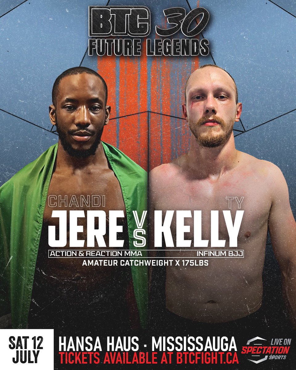 BTCFight's tweet image. Four more matches added to #BTC30 in Mississauga 💥 #BTCFight #MMA #CanadianMMA