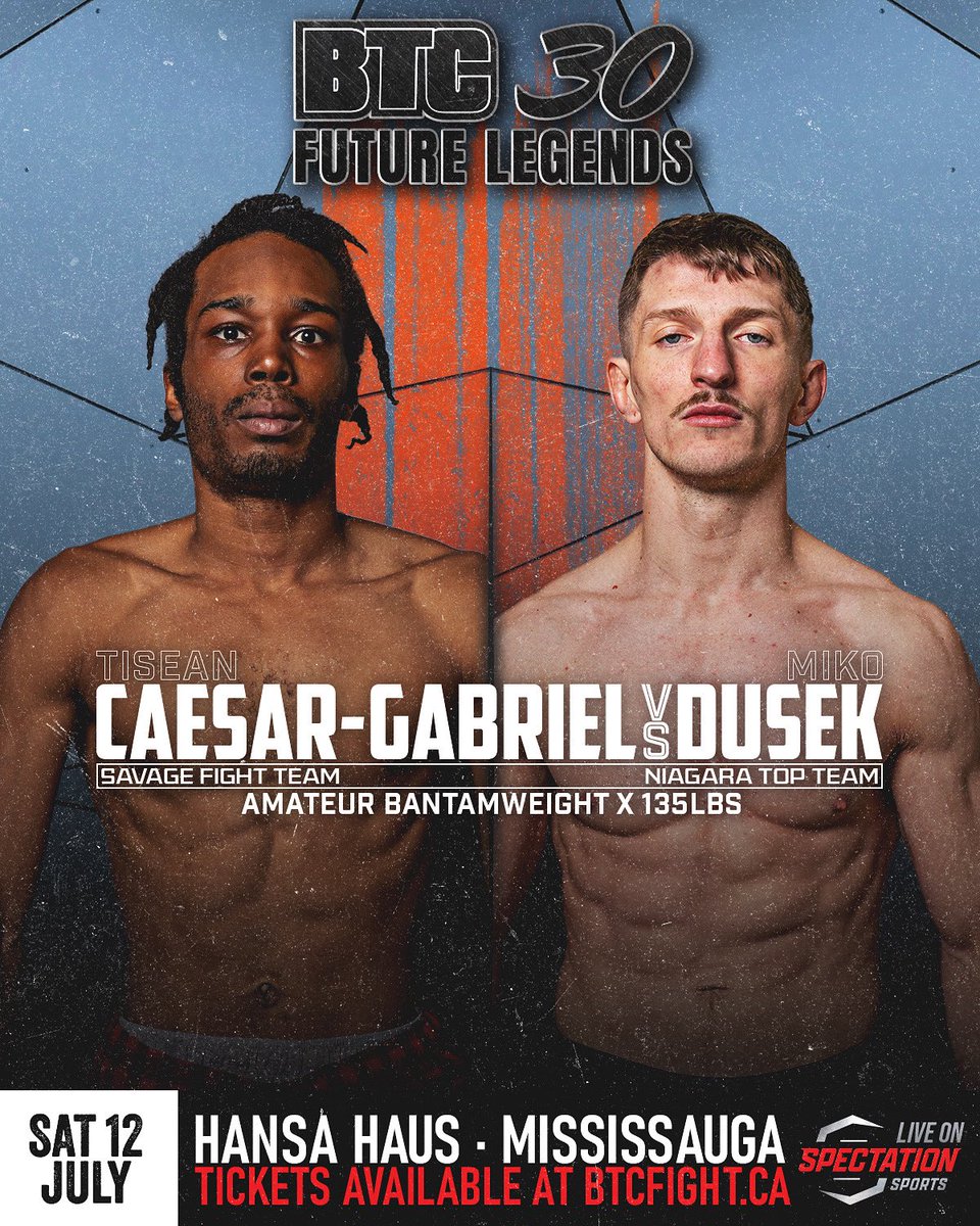 BTCFight's tweet image. Four more matches added to #BTC30 in Mississauga 💥 #BTCFight #MMA #CanadianMMA