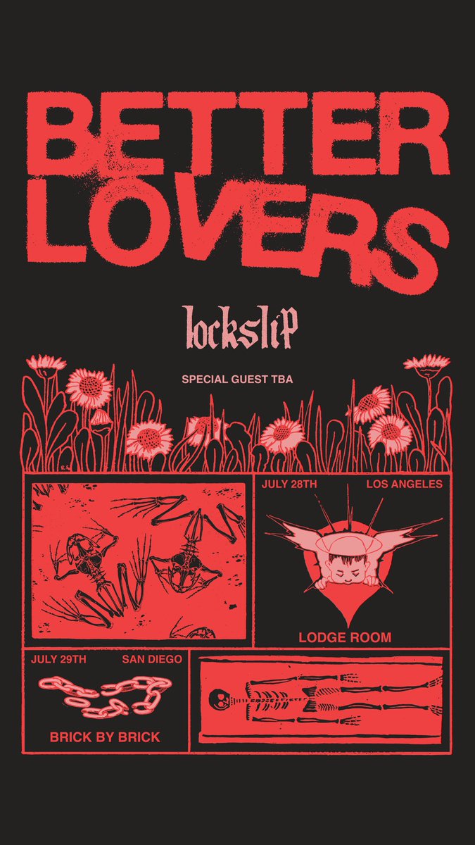betterlovers's tweet image. Our favorite thing to do while recording is taking a break, so we planned a nice one…
7.26/27- Long Beach @vanswarpedtour
7.28- LA at The Lodge Room
7.29 - San Diego at Brick By Brick. Both with Lockslip and 1 more secret guest.
BetterLoversBand.com! Tickets on sale… NOW!