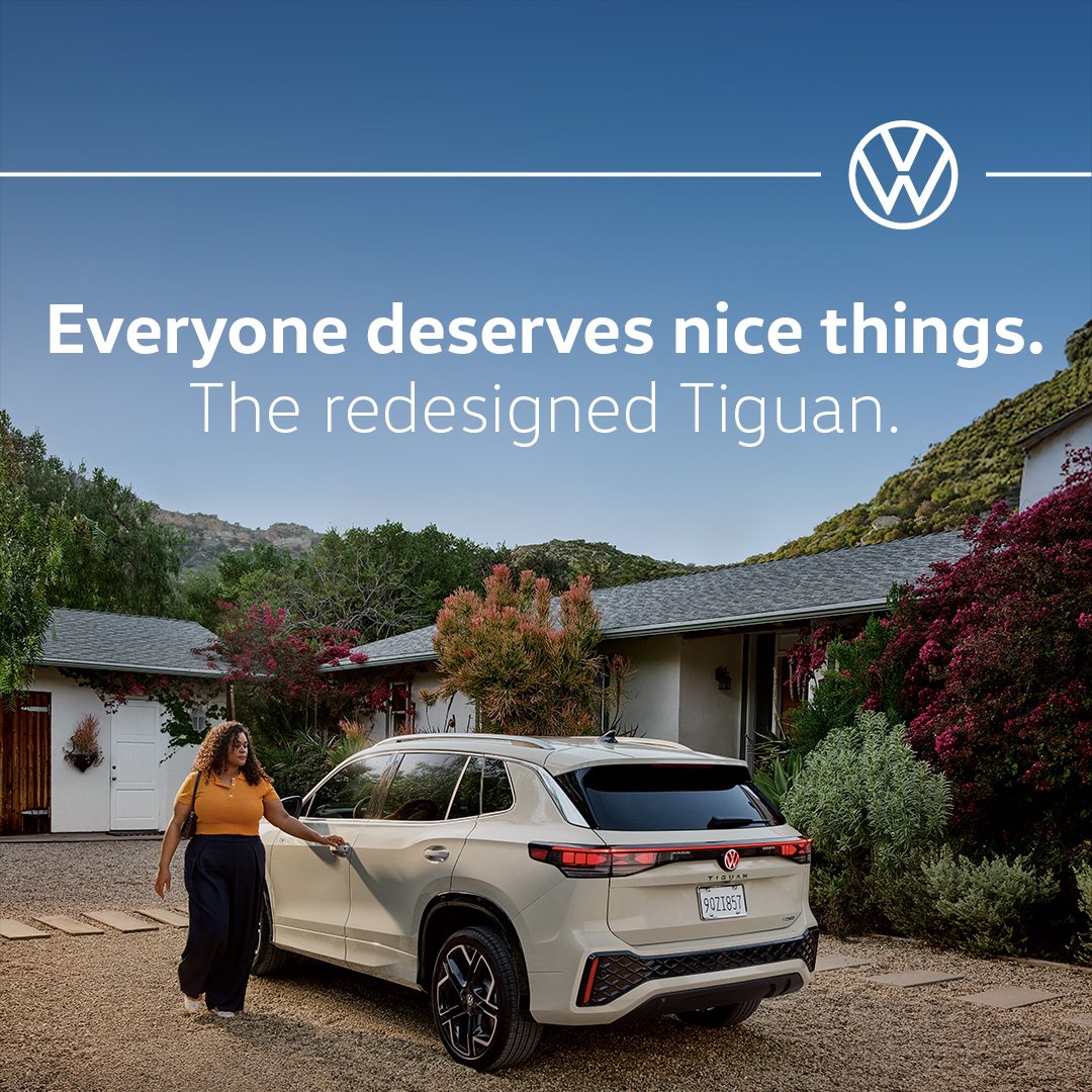 The look says premium. The price says smart. In the redesigned #VWTiguan #SUVW, a higher standard comes standard. bit.ly/40nqEYy