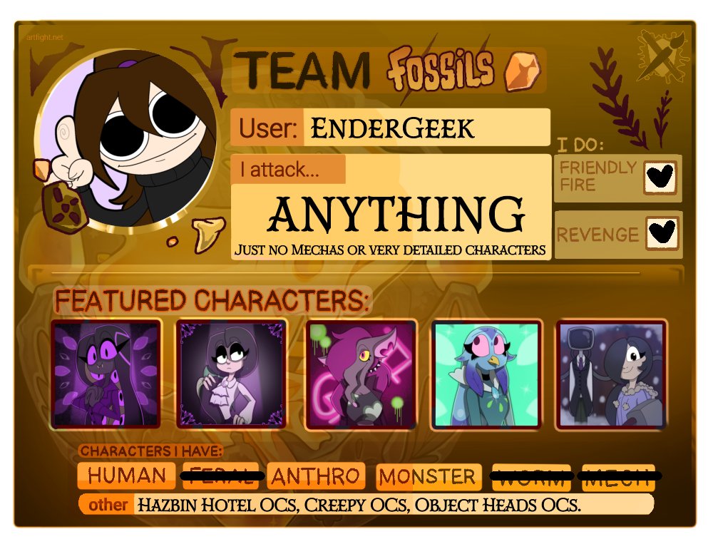 EnderGeek ๐ (On Blsky too now !) (@geek_ender) on Twitter photo I will be participating to Artfight this year ! I'm Team Fossils and i have new Characters too ๐
#Artfight #Artfight2025 #ArtfightTeamFossils #TeamFossils #HazbinHotel #HazbinHotelOC #HelluvaBoss #HelluvaBossOC #Hellaverse #HellaverseOC #OC #OCs #ObjectHead I will be participating to Artfight this year ! I'm Team Fossils and i have new Characters too ๐
#Artfight #Artfight2025 #ArtfightTeamFossils #TeamFossils #HazbinHotel #HazbinHotelOC #HelluvaBoss #HelluvaBossOC #Hellaverse #HellaverseOC #OC #OCs #ObjectHead