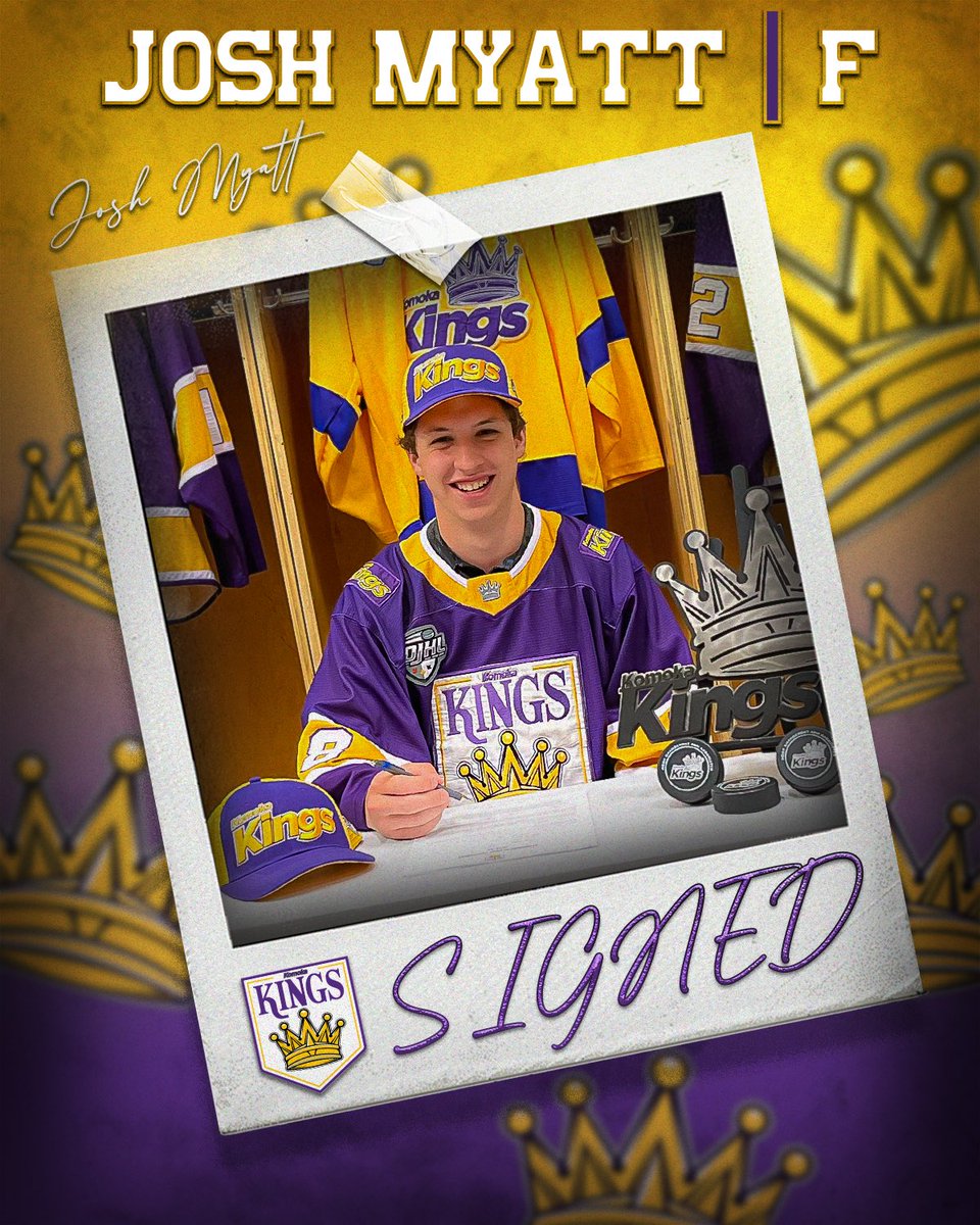 🚨NEW SIGNING ALERT🚨

The Komoka Kings are pleased to announce the signing of 2008-born forward Josh Myatt! 

Josh joins the Kings after a strong season with the U18 Alliance Champion Elgin-Middlesex Canucks! 

MORE: kings.gojhl.hockeytech.com/forward-josh-m…

#komoka #gojhl #jrhockey