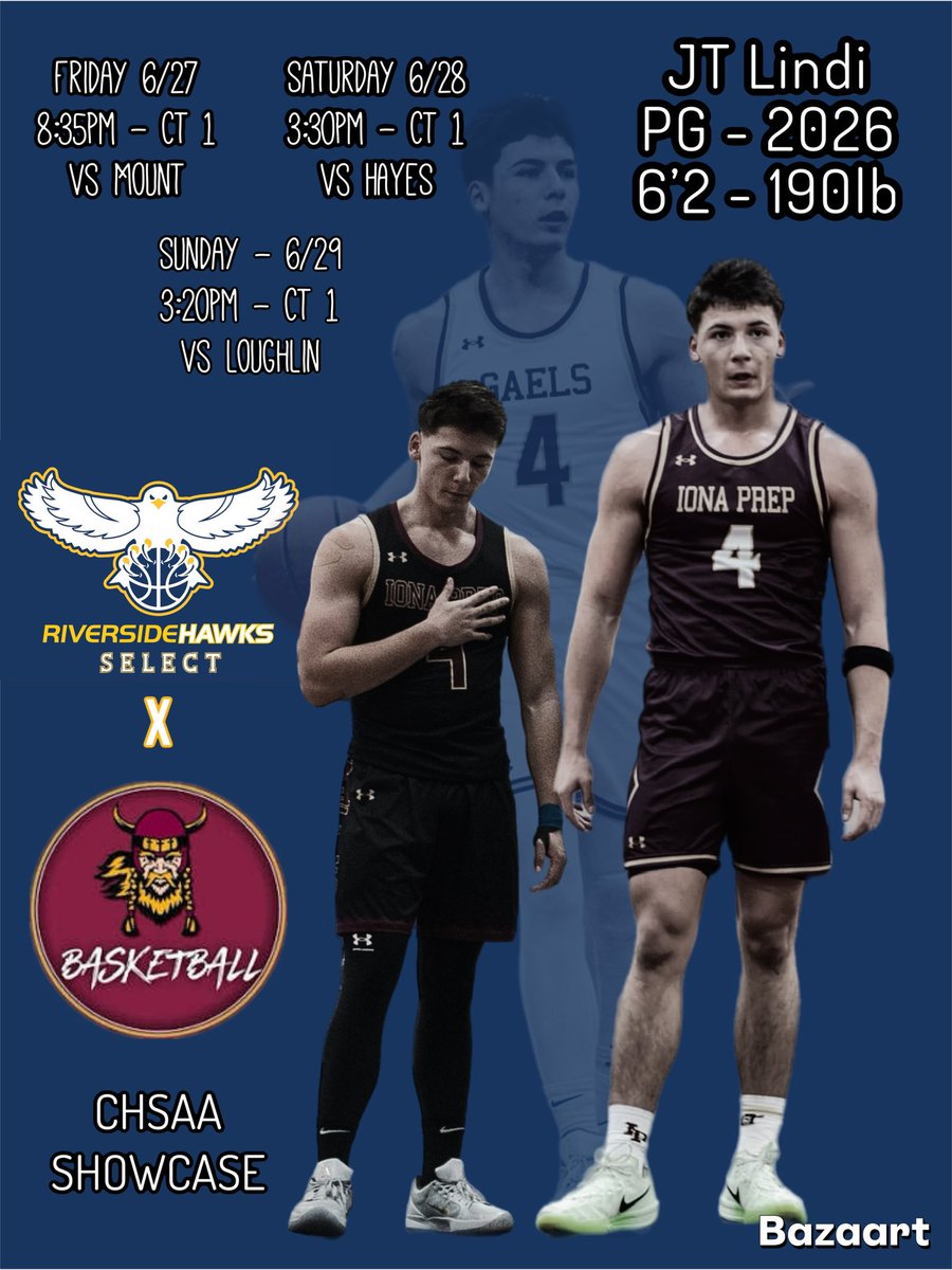 Zach Kuba (@zachkuba) on Twitter photo Catch <a href="/JtLindi/">JT Lindi</a> at the <a href="/CHSAA_NYC/">CHSAA</a> showcase this weekend before seeing him in July with <a href="/TheChurchSelect/">Riverside Select</a> !
<a href="/HoopGroupAL/">Hoop Group Academic League (HGAL)</a> <a href="/TheHoopGroup/">Hoop Group</a> <a href="/HoopGroupEamonn/">Eamonn Mahar</a> <a href="/will_louis0/">Will Louis</a> Catch <a href="/JtLindi/">JT Lindi</a> at the <a href="/CHSAA_NYC/">CHSAA</a> showcase this weekend before seeing him in July with <a href="/TheChurchSelect/">Riverside Select</a> !
<a href="/HoopGroupAL/">Hoop Group Academic League (HGAL)</a> <a href="/TheHoopGroup/">Hoop Group</a> <a href="/HoopGroupEamonn/">Eamonn Mahar</a> <a href="/will_louis0/">Will Louis</a>