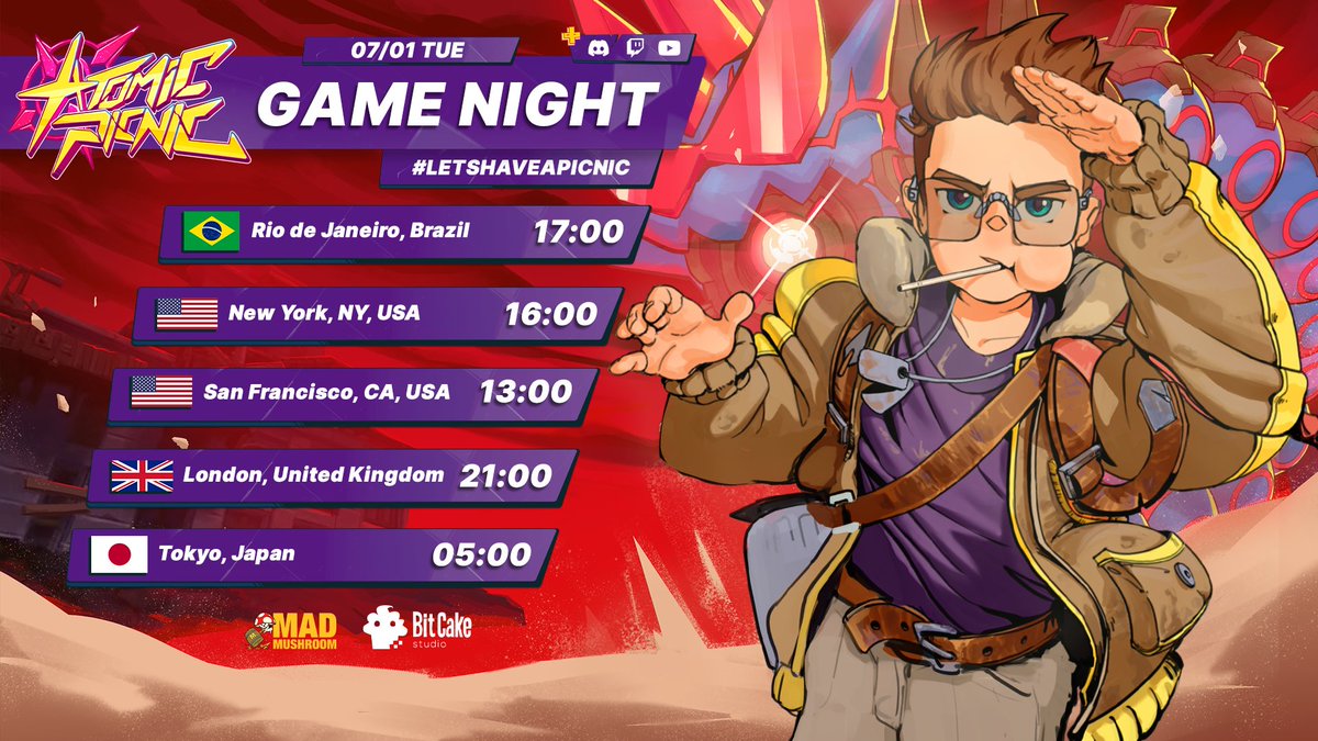 Hey. Nico here. Yeah, that Nico, cartographer, voice of reason, and apparently now your Game Night host ☕

This Tuesday, July 1st, I'll be on the official <a href="/BitCakeStudio/">BitCake Studio</a> Twitch for a Game Night in #AtomicPicnic. It's gonna be loud, messy, and full of bad made decisions. Most of