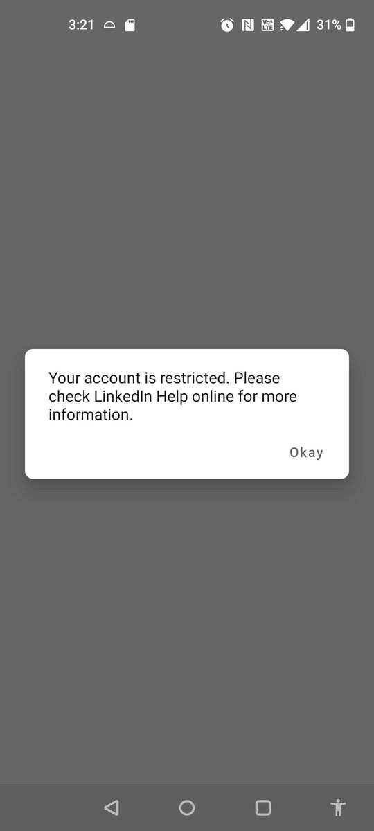 TheRichardSHolt's tweet photo. I was able to be on LinkedIn for at least a day before they restricted my account again. I literally did nothing. @LinkedInHelp I've been off LinkedIn for over a year now, for absolutely no reason whatsoever. https://t.co/jLhZSU1TRL