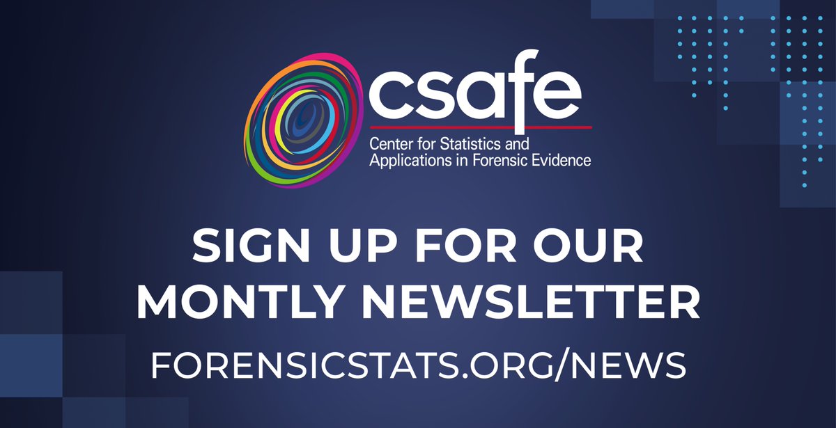 Check out the latest CSAFE Newsletter: 
• July 11 Webinar Focuses on Mitigating Cognitive Bias
• CSAFE Student Wins ASA Statistical Graphics Student Paper Competition
• Read the Latest Research Publications
mailchi.mp/968525b8bbc2/c…