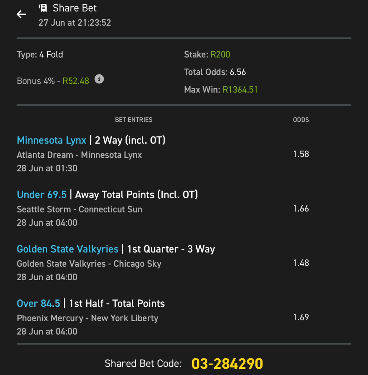 Midnight Basketball Snack, T2.⛹🏾‍♂️🏀🍿

Kick off🕐: 01:30

6,56 odds 🍏🤌🏾

Copy my betslip here🔑: easybet.co.za/sports?bookedB…

Betslip code🧾: 284290

Still not on Easybet? You’re missing out on cash, bru. 💛

Use my Promo Code: RICKY50

🎯 Register here: ebpartners.click/o/ohSo1I?lpage

🔞