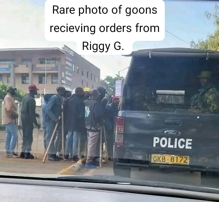 A photo of Riggy G mobilising goons to handle Protestors in Nairobi.
#Makofiii