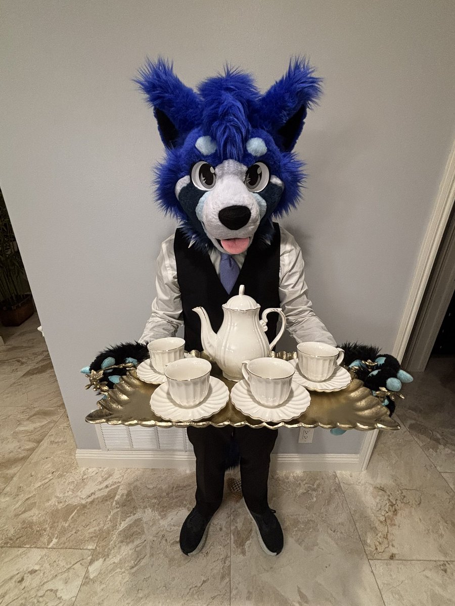 AcePandaMagic's tweet image. Tea time? 

🪡🧵: @wolf_daz 

#FursuitFriday