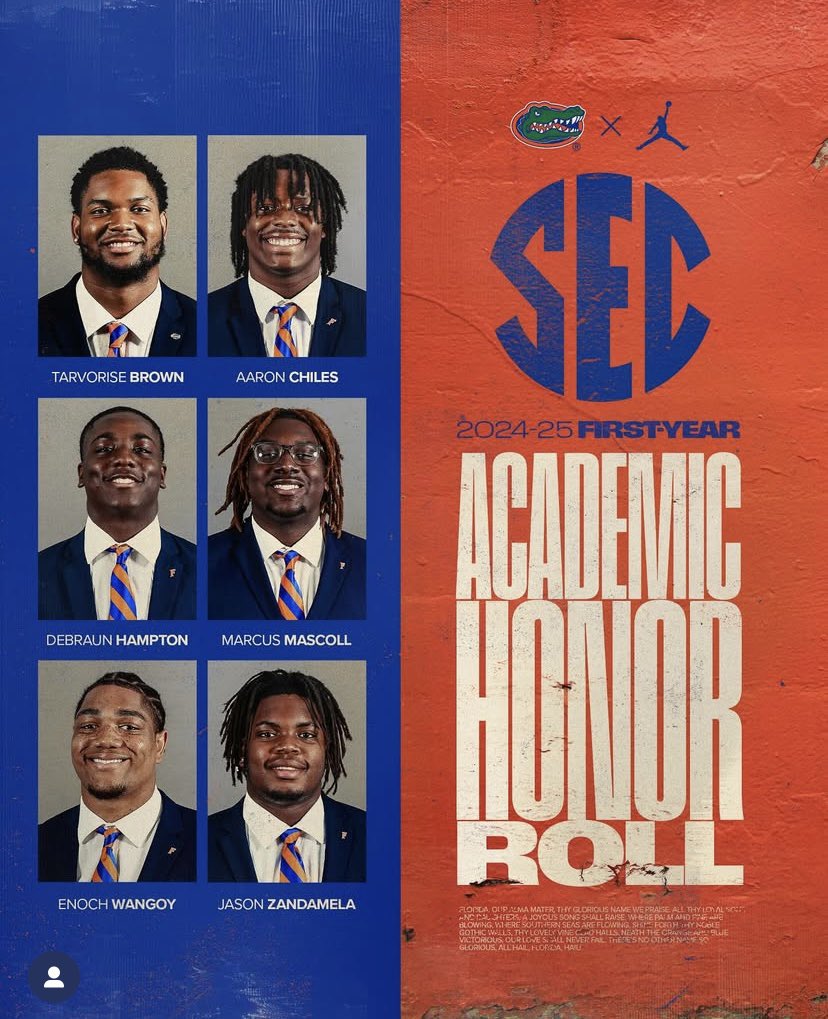 Proud Gator Mom!!🐊🐊🐊 
<a href="/debraun_hampton/">DeBraun Hampton</a> way to take care of business on and off the field!!!📚🤓📚 
#GoGators #ProtectUCrew