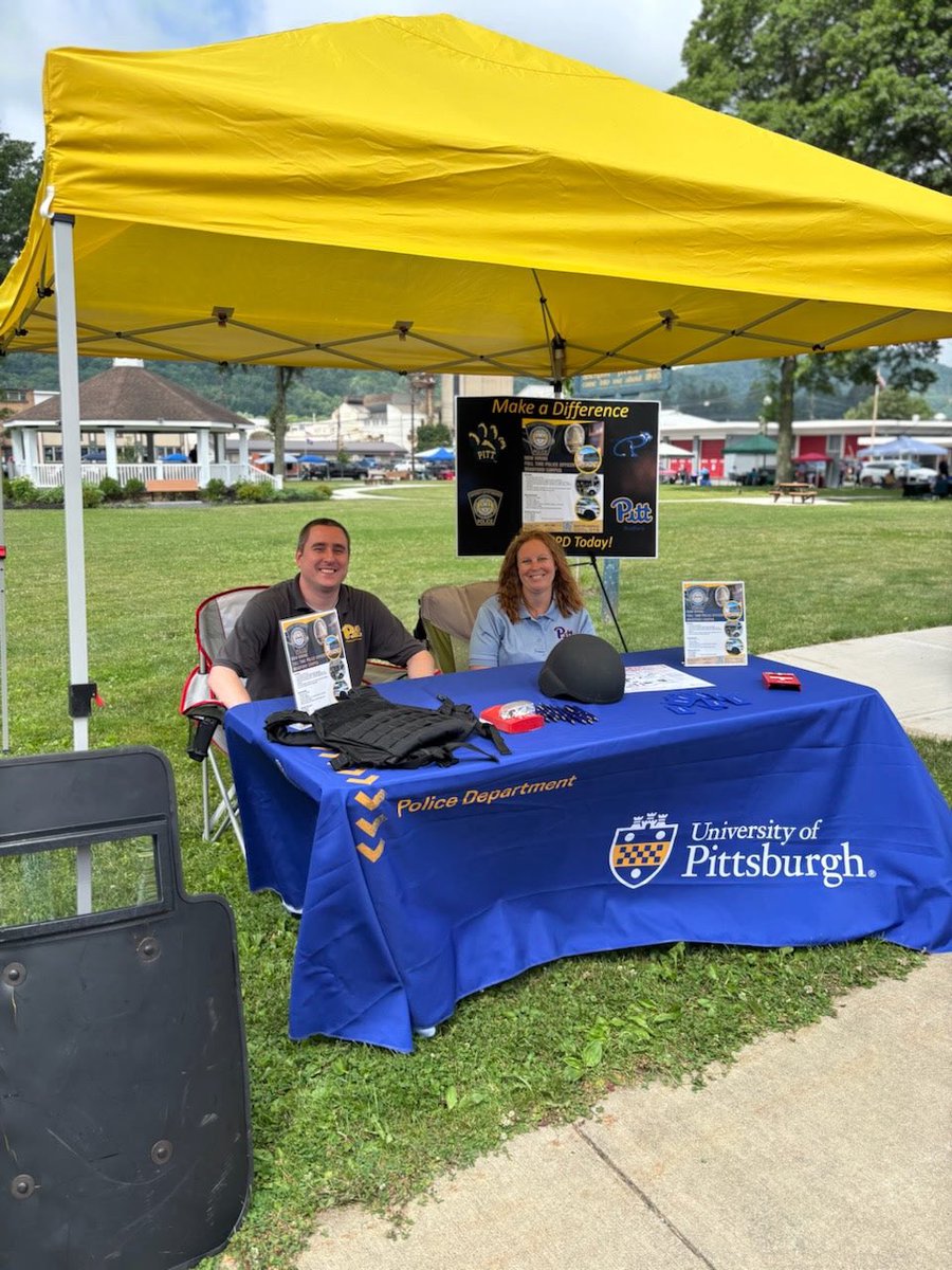 PittpoliceB's tweet photo. Pitt Police attended a multi-county job fair in Port Allegany today.  If you are interested in a position with our department check out the link in our comments. https://t.co/b586SA7Ba8