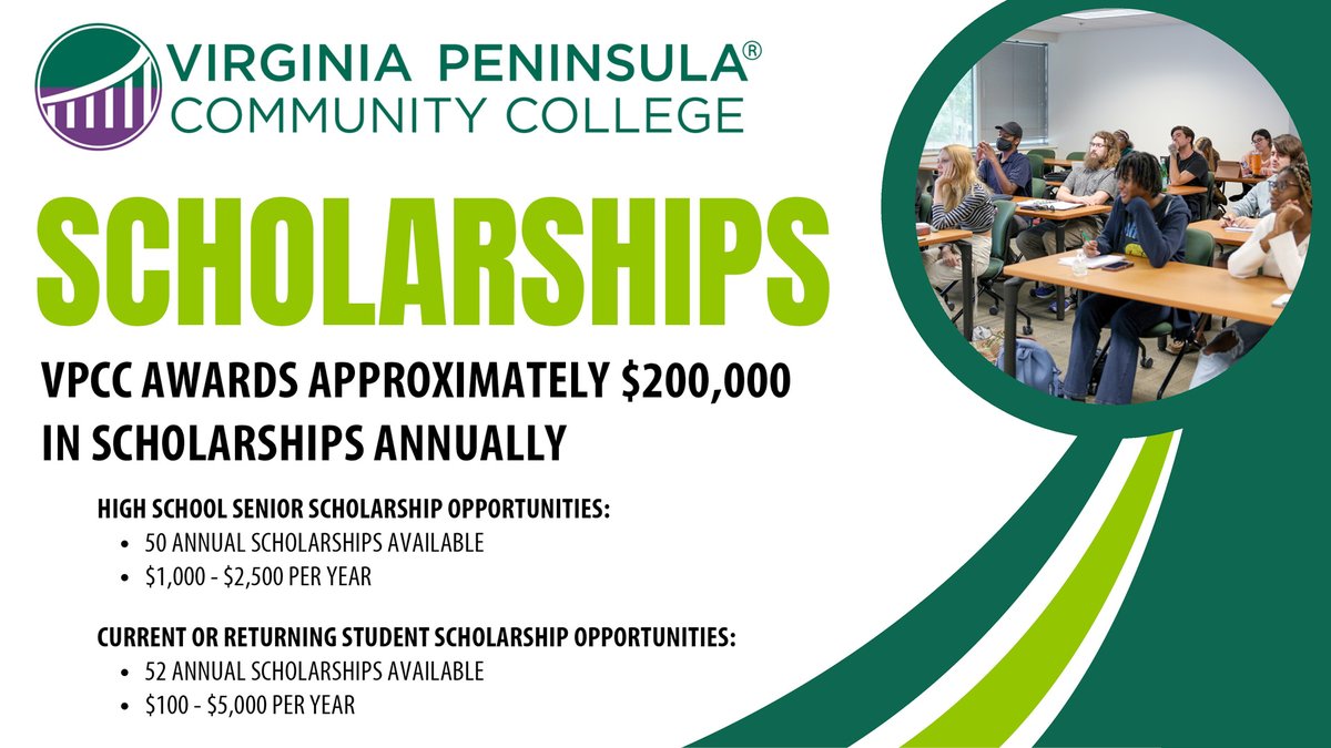 Great news! VPCC offers scholarships for new high school grads as well as current and returning VPCC students! Applications are open until July 1 to help fund your education. Explore your options now at bit.ly/4lwIKAu #VPCCVA