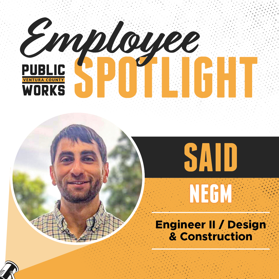 VCPublicWorks's tweet image. It’s time for another #employeespotlight! ✨
Said Negm, an Engineer II in Design & Construction, manages essential county projects like pavement and drainage improvements — doing everything from creating plans to conducting inspections. 🛠️