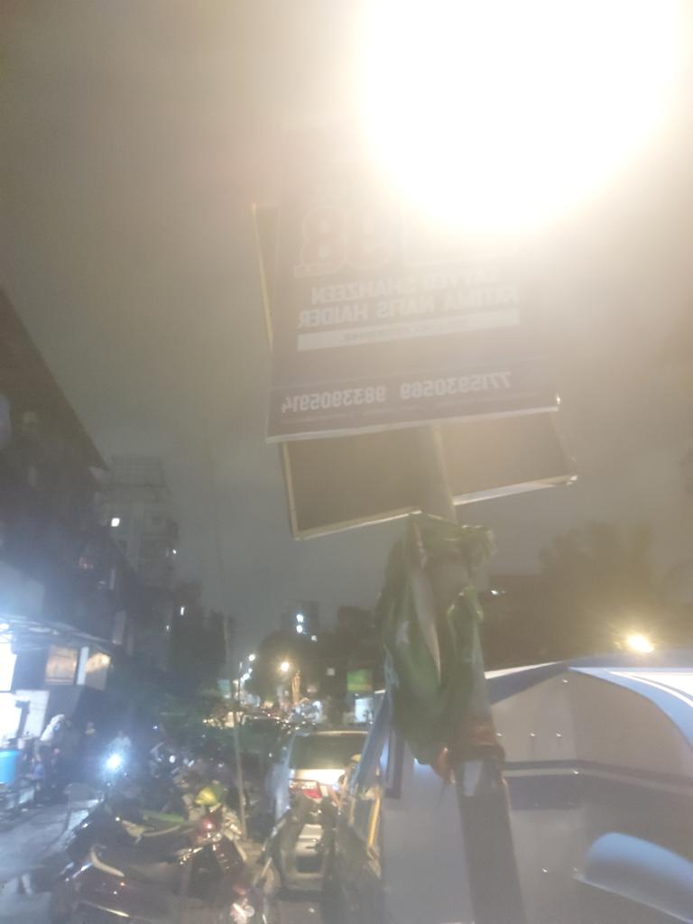 abushaama_inc's tweet photo. without any permission kurla ward no 167 me road pools pe banner lagaya gaya hai us ki waje se road pe light ka issues horaha so please check this problem thanks alot https://t.co/cNq2RqSt5V