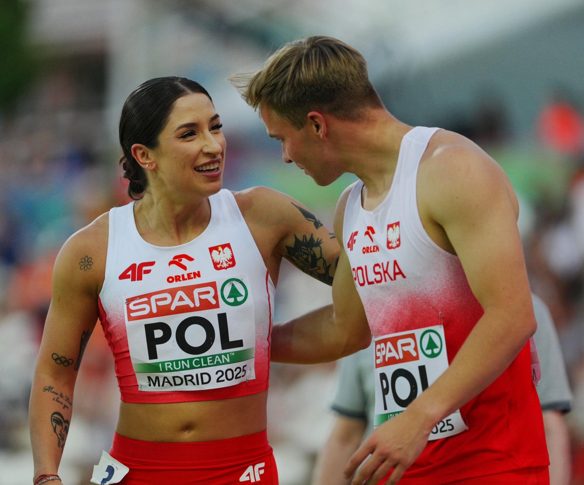 That reaction! 🔥

Oliwer Wdowik 🇵🇱 wins the first race of the 100m in a lifetime best of 10.10. ⚡️ 

And a hug from Ewa Swoboda after the race! 🤗 

#Madrid2025 #ETCH2025
