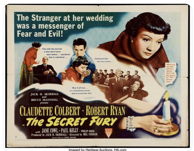 Ellen R. Ewing (Claudette Colbert) is about to be wed when an attendant throws out a wild accusation that puts the kibosh on the ceremony. Things just keep getting stranger as Ellen finds she's the victim of a nightmarish conspiracy. "The Secret Fury" #thriller