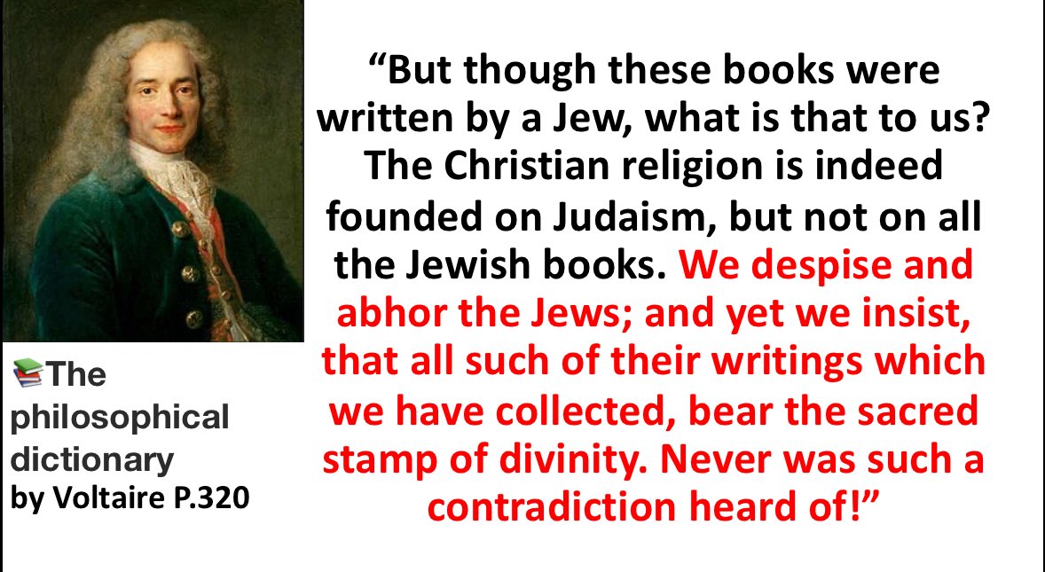 forbidden_one2's tweet image. Voltaire on the hypocrisy of Christian Anti Semitism