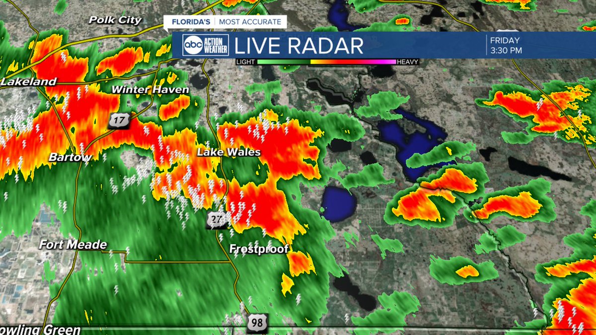 A Severe Thunderstorm Warning has been issued for parts of Tampa Bay until Jun 27 4:15PM. Download the ABC Action News App for the latest weather information.