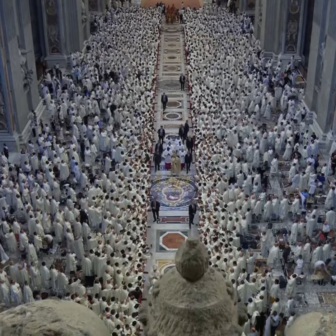 This incredible pic is from the Vatican media from today’s Mass with Pope Leo for the Solemnity of the Most Sacred Heart of Jesus. It looks very much like the jubilee of seminarians, bishops, and priests was huge success!