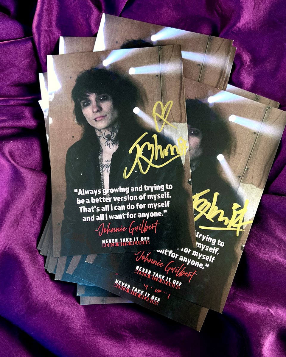 NeverTakeitOff's tweet photo. We’ve cleared out items and slashed prices🔪 on @JohnnieGuilbert's page! Find RETIRING pieces from $5 to $10 ~ use code: JOHNNIE15 at checkout for an extra discount! ✔️ Couple HAND SIGNED posters📜 &amp; Quote Cards💬 remain! Order any3 for a Quote Card.
https://t.co/kga7JGQyWh https://t.co/AptAU1Mbrg
