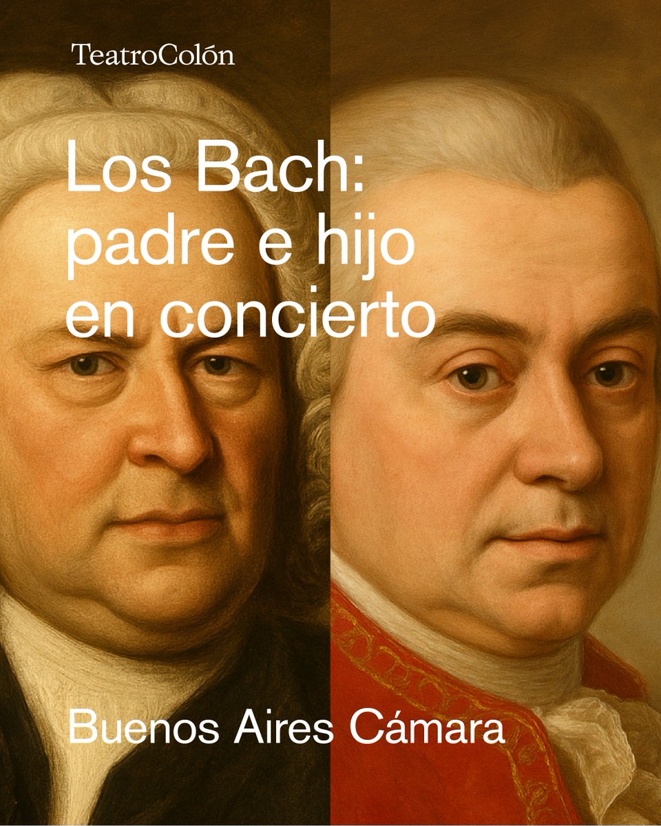 LOS BACH: PADRE E HIJO EN CONCIERTO 🎵 El 2/7 a las 17:30 h, Haydée Seibert, Claudio Barile y Sebastián Achenbach interpretarán obras de Johann Sebastian y Carl Philipp Emanuel Bach en el Salón Dorado. Comprá las entradas en teatrocolon.org.ar y en Tucumán 1171.