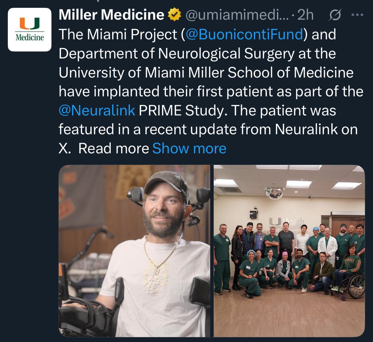 AllanLeviMD's tweet image. Our neurosurgery team along with the Miami Project are so excited to be part of this incredibly innovative trial.