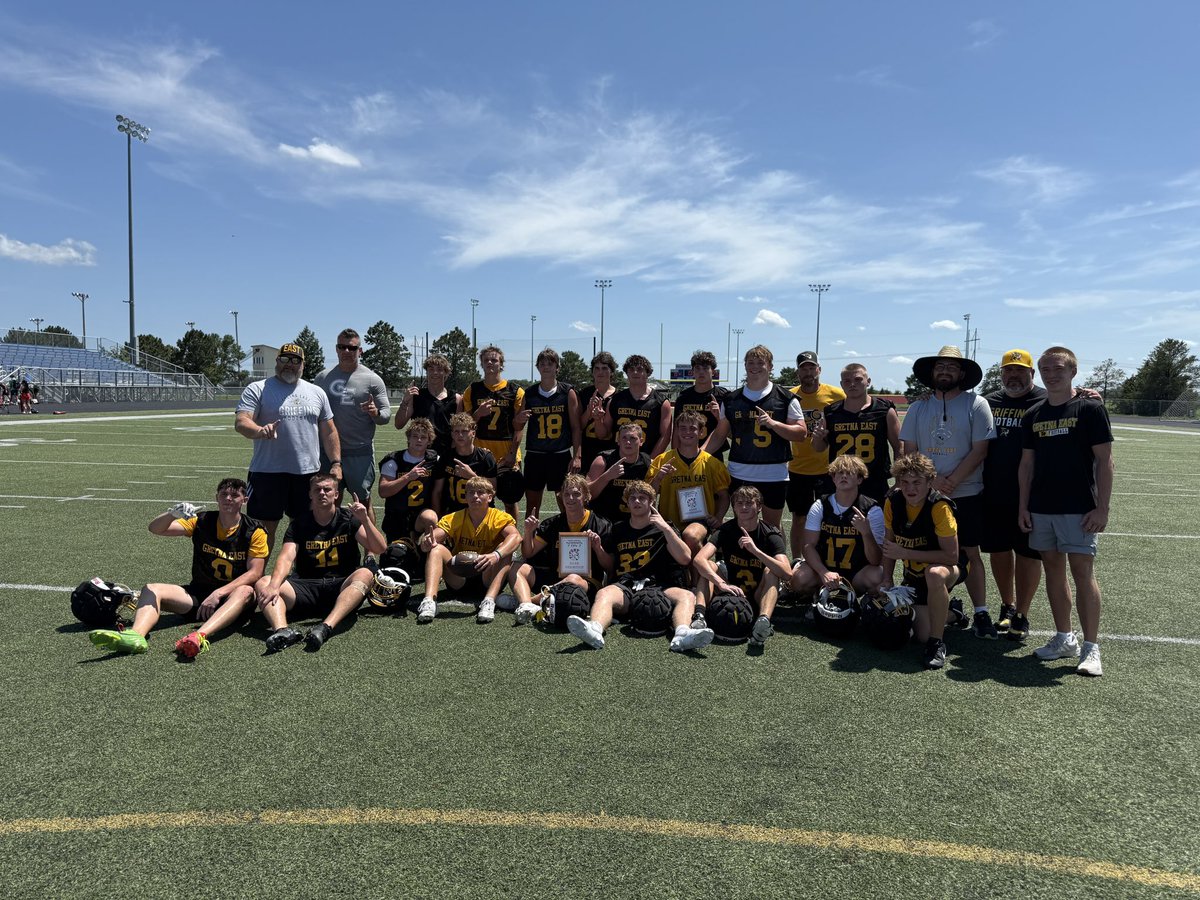Chase Matteson (@chasematteson) on Twitter photo Final: <a href="/GriffFootball/">Gretna East Football</a> defeats Millard West 22-0 in the Norris 7-on-7 Tournament Championship Game.🏈
Griffins QB Chase Grow wins Tournament Offensive MVP. #nebpreps Final: <a href="/GriffFootball/">Gretna East Football</a> defeats Millard West 22-0 in the Norris 7-on-7 Tournament Championship Game.🏈
Griffins QB Chase Grow wins Tournament Offensive MVP. #nebpreps
