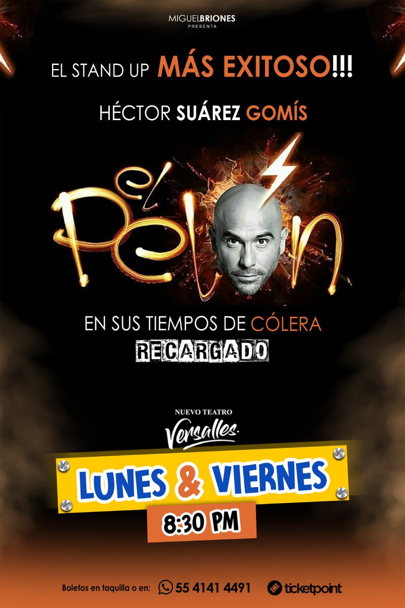 Pases dobles para que asistan a "El Pelónen sus tiempos de cólera" HOY 8:30pm en el Nuevo Teatro Versalles 

🌟Nombre completo
🌟Like y RT a esta publicación 
🌟Captura de Pantalla de que nos sigues en Instagram.

Ganadores al azar contactados vía DM 🎉