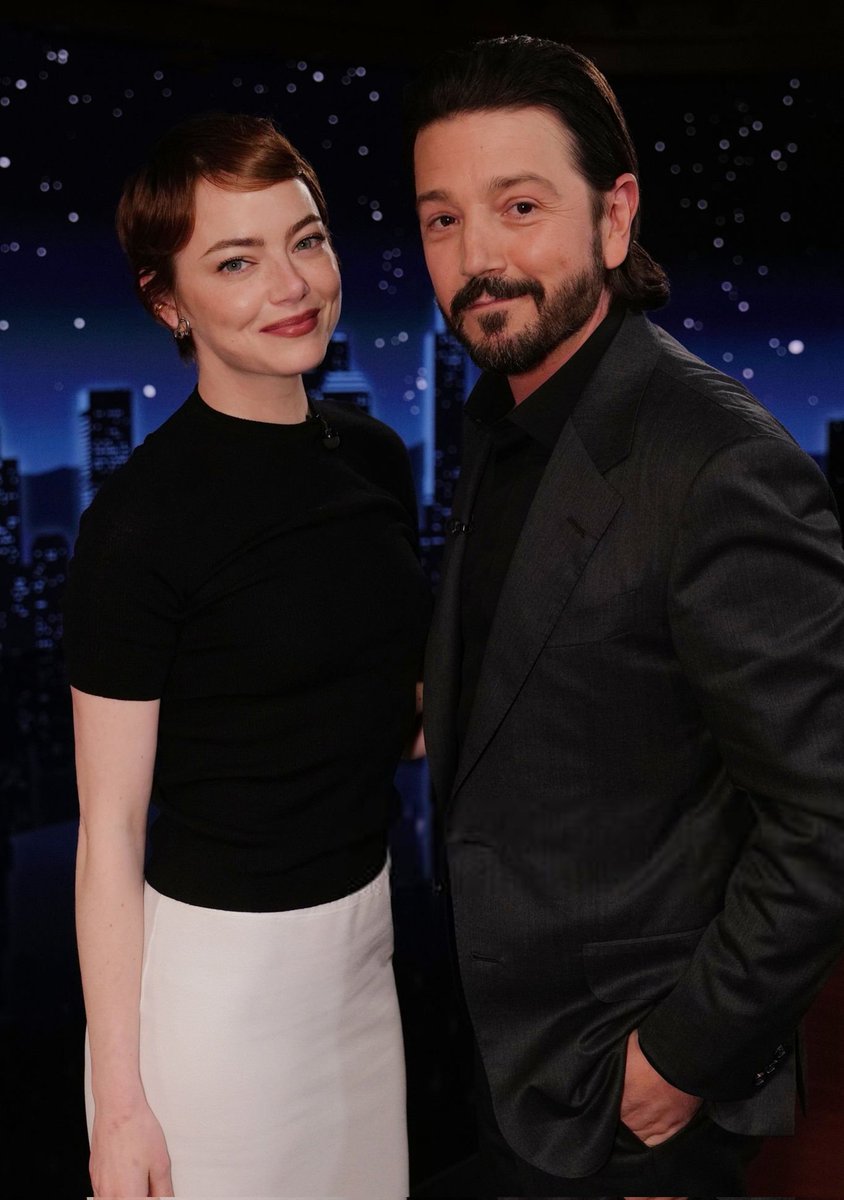 badpostestone's tweet image. Emma Stone and Diego Luna for Jimmy Kimmel Live!