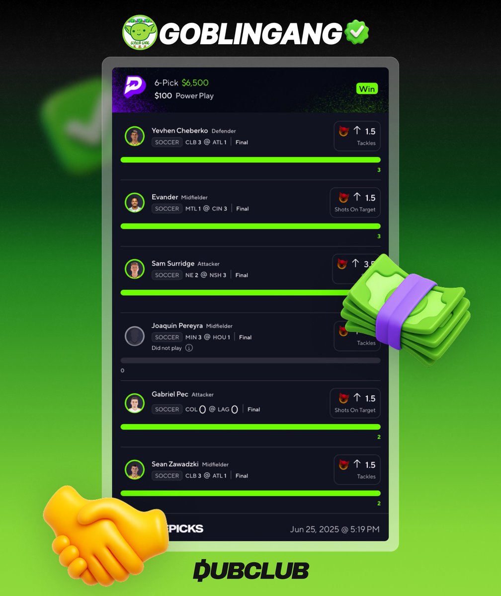 DubClub_win's tweet photo. Look at this 65x CASH 🤯

@PotdPrizepicks showing us once again why he's the 🐐 of PrizePicks 🤝

❤️ if you've ever tailed GoblinGang! https://t.co/YYc10EdrNE