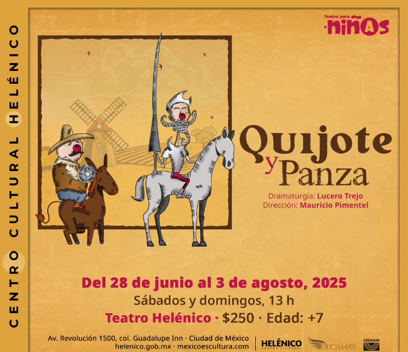 #MuchaMierda al equipo de “Quijote y Panza” que están listos para recrear las aventuras del noble caballero de una forma lúdica y dinámica, ahora en el <a href="/Helenico/">Centro Cultural Helénico</a> los fines de semana. Tenemos #PasesDobles para mañana sábado 12:30 solo RT +Nombre