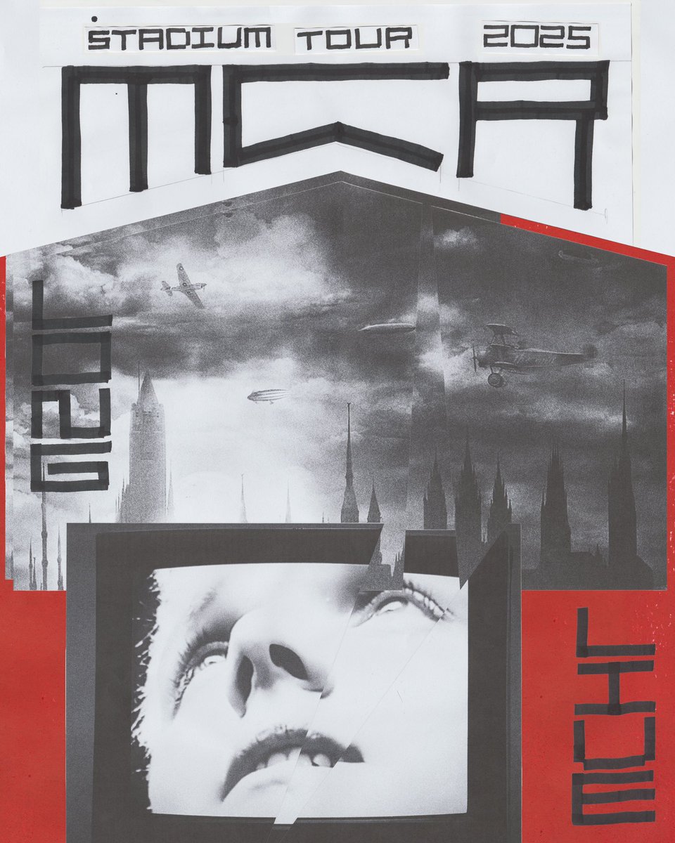 EMackenzie_Art's tweet image. MCR tour poster inspired by constructivism 🫡 all text is hand drawn or stamped.
#mychemicalromance
