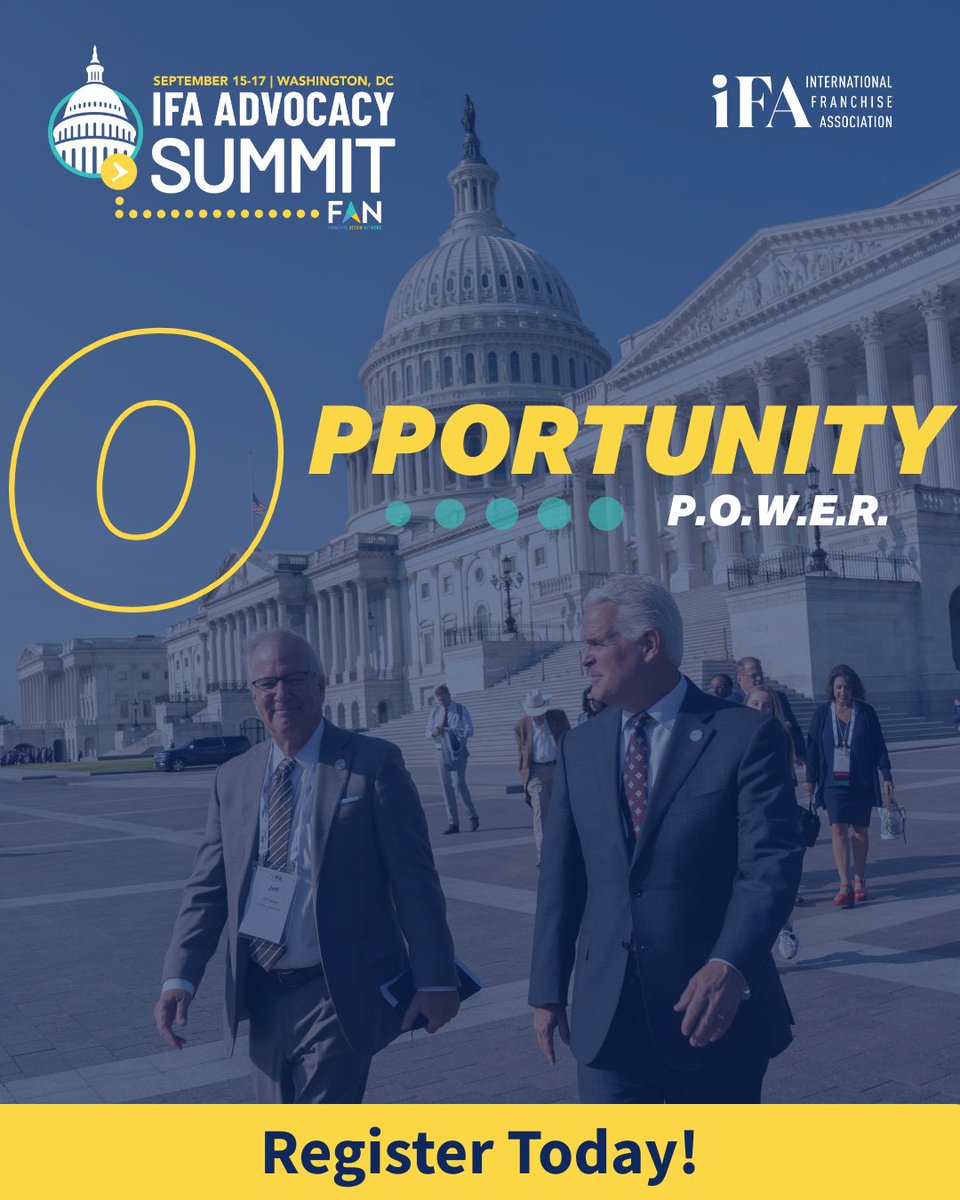 Yesterday, 9 franchisees represented our industry at the White House. See press release for highlights: franchise.org/2025/06/franch…

Now it’s your turn. Join us at the IFA Advocacy Summit and take your message to the Hill. Register: bit.ly/AdvocacySummit…

#IFAAdvocacySummit