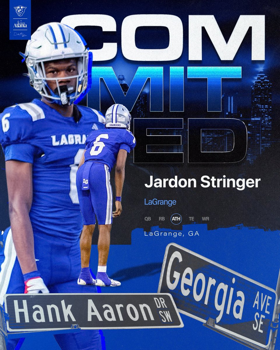 jardon stringer (@jardonstringer) on Twitter photo #AGTG Blessed to say that I am committed to <a href="/GeorgiaStateFB/">GSU Football</a>!
#LightItBlue | #NewAtlanta
<a href="/DellMcGee/">Dell McGee</a> <a href="/huejack10/">Hue Jackson</a> <a href="/Dameyunecraig16/">Dameyune Craig</a> <a href="/MattNapier9/">Coach Matt Napier</a> <a href="/will15bates/">Coach Will Bates</a> <a href="/C0ACH_THOMAS/">Cᴏᴀᴄʜ Bᴜʀᴛᴏɴ Tʜᴏᴍᴀs</a> <a href="/BigBlueRecruits/">✭LᴀGʀᴀɴɢᴇ Hɪɢʜ Fᴏᴏᴛʙᴀʟʟ✭</a> <a href="/RecruitGeorgia/">Recruit Georgia</a> <a href="/RustyMansell_/">Rusty Mansell</a> <a href="/ChadSimmons_/">ChadSimmons</a> @On3Recruits #AGTG Blessed to say that I am committed to <a href="/GeorgiaStateFB/">GSU Football</a>!
#LightItBlue | #NewAtlanta
<a href="/DellMcGee/">Dell McGee</a> <a href="/huejack10/">Hue Jackson</a> <a href="/Dameyunecraig16/">Dameyune Craig</a> <a href="/MattNapier9/">Coach Matt Napier</a> <a href="/will15bates/">Coach Will Bates</a> <a href="/C0ACH_THOMAS/">Cᴏᴀᴄʜ Bᴜʀᴛᴏɴ Tʜᴏᴍᴀs</a> <a href="/BigBlueRecruits/">✭LᴀGʀᴀɴɢᴇ Hɪɢʜ Fᴏᴏᴛʙᴀʟʟ✭</a> <a href="/RecruitGeorgia/">Recruit Georgia</a> <a href="/RustyMansell_/">Rusty Mansell</a> <a href="/ChadSimmons_/">ChadSimmons</a> @On3Recruits