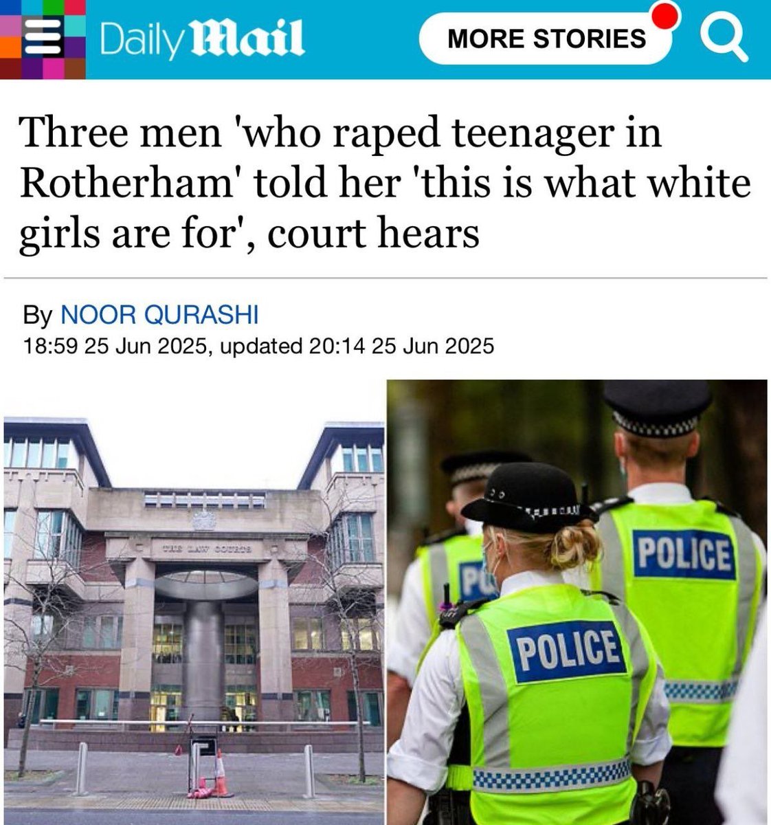 And the British state protected them as they did this

The scandal isn’t that Muslims are detestable and Britain must be scoured to remove them. That much is obvious 

It’s that the state took the side of the invaders as they abused young white girls and not only refused to