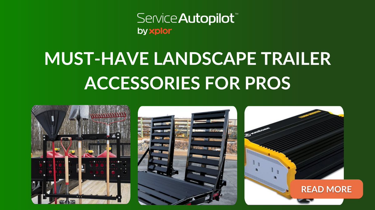 Landscape trailer accessories are the key to serving more clients and operating your business with the highest levels of landscaping efficiency.

We've put together a complete guide for landscape trailer accessories: ow.ly/HvNe50W3sm9

#ServiceAutopilot