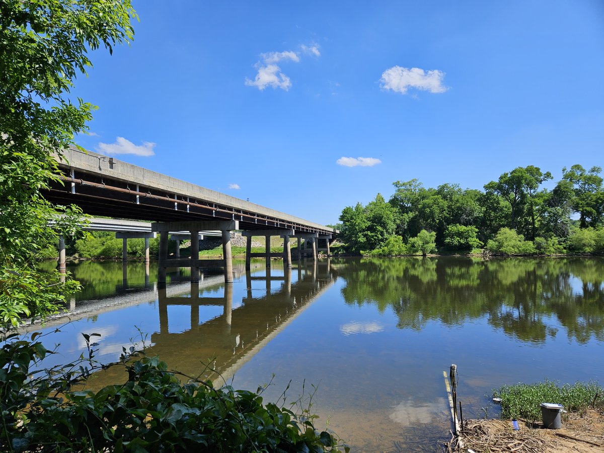 Peaceful start to another hot day in North Carolina. Picture of Cape Fear River at Lillington, NC, Water Quality monitor. Photo By Ryan Rasmussen. #FieldPhotoFriday #NCDEQ  ow.ly/l75t50Why0c