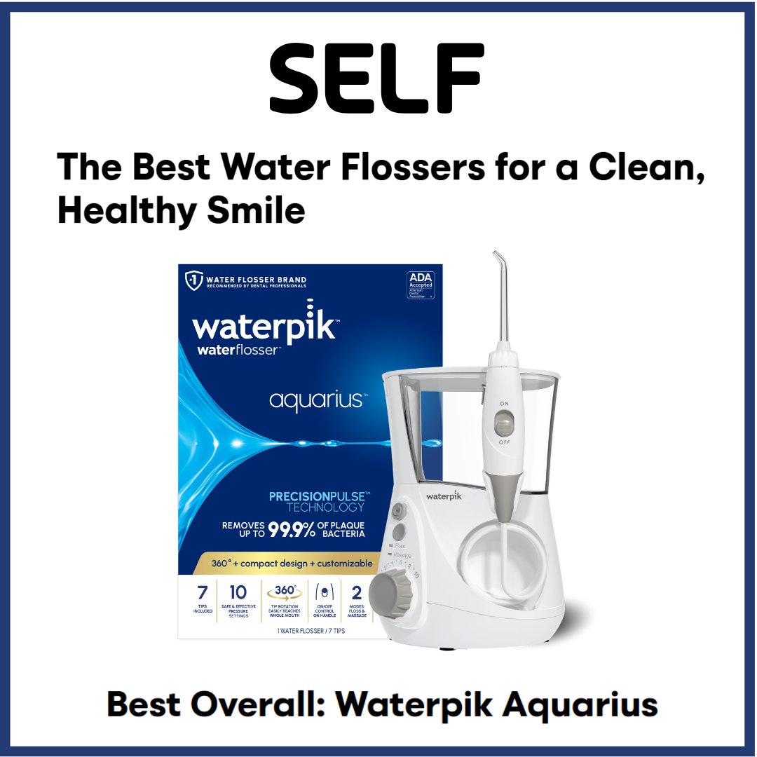 WATERPIK AQUARIUS water flosser was named “Best Overall” in a SELF article titled “The Best Water Flossers for a Clean, Healthy Smile!” 

Shop now: ow.ly/QuQ950WhBAG 
Read the article here: ow.ly/Sraq50WhBAB
