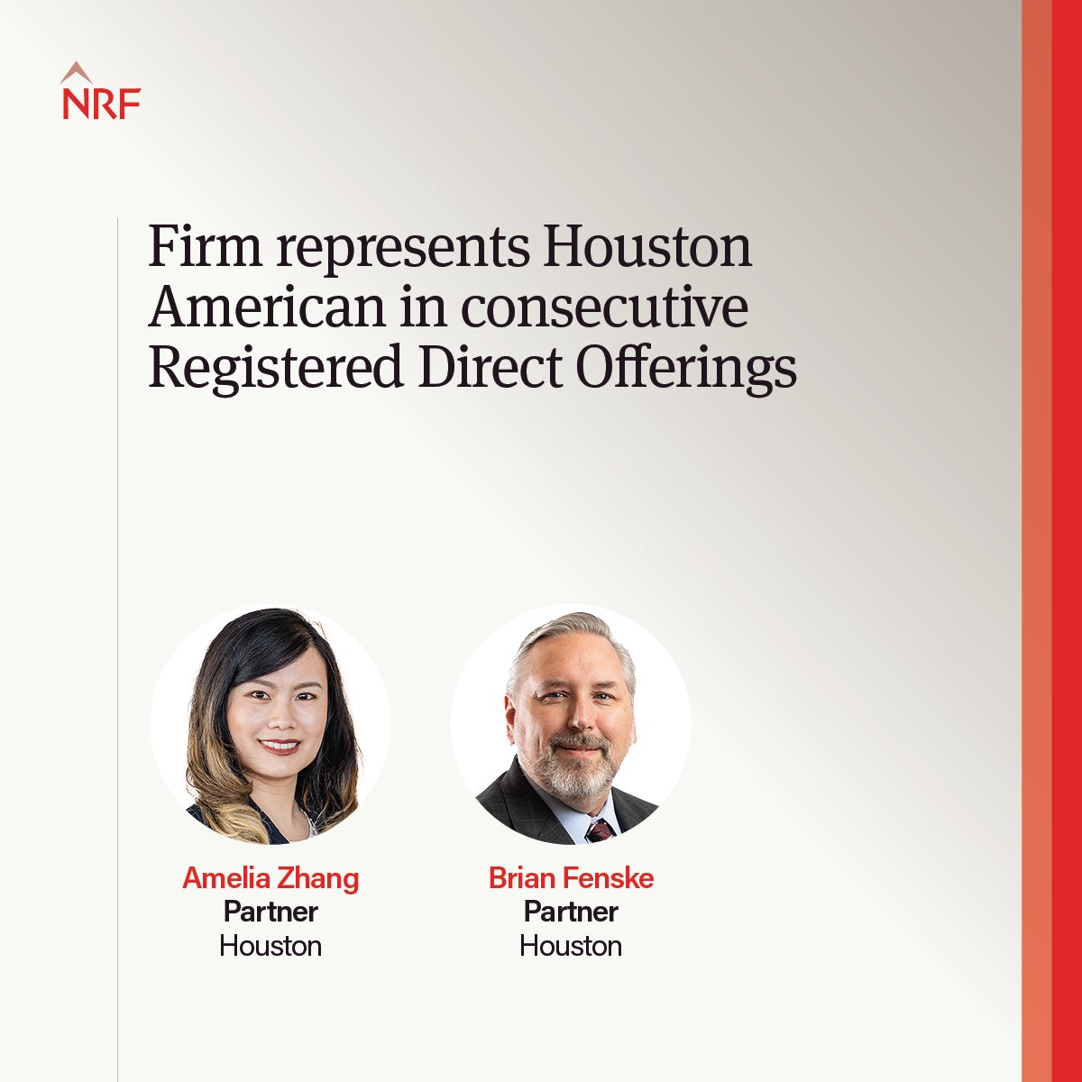 We represented Houston American Energy Corp. in two consecutive Registered Direct Offerings to certain institutional investors. The deal team was led by Amelia Zhang and Brian Fenske. ow.ly/3sIH50WhKA5