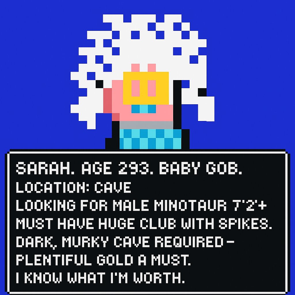 Baby Gobs on Ape Dating profile of the Day.  #BabyGobs #BabyMintotaurs <a href="/apechainapes/">Apes On Ape</a>  <a href="/BoredApeYC/">Bored Ape Yacht Club 🍌</a> <a href="/apecoin/">ApeCoin</a>