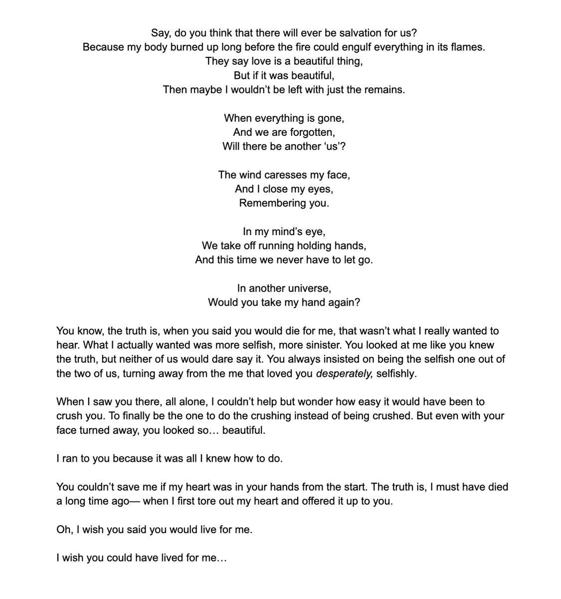 please listen to KARMA while reading ‼️(REUPLOAD bc overlooked format mistake)

not a poem nor a song (no rhyme, no rhythm, just the steady thrum of a heartbeat) #ALNST