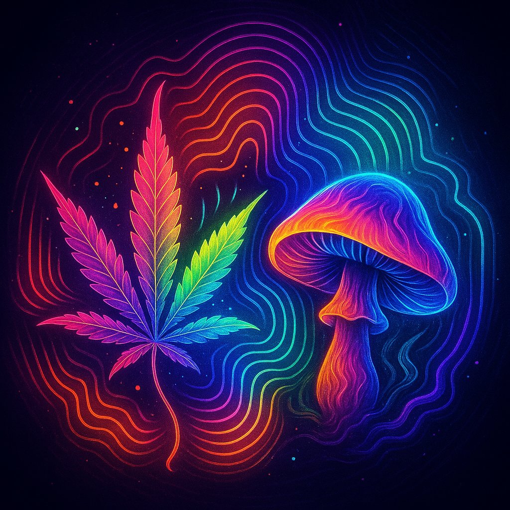 420milehighgolf's tweet photo. @AllaAisling π§ #SoundWaveVibes β neon leaf & shroom pulsing to cosmic beats
vs.
π #VaporDragon β blazing leaf-scale dragon exhaling cool cyan smoke
QT with π§ or π to call your champion, tag a vibe-seeker, and let the showdown light up the timeline! #PsychedelicArt #420Community https://t.co/uy8i9yItGn